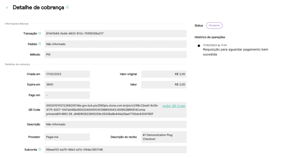 Gestão de Pagamentos: detalhes de cobrança