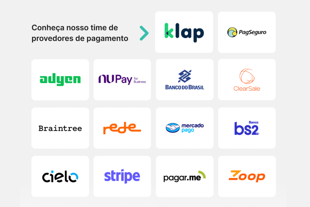 Conheça nosso time de provedores de pagamento.