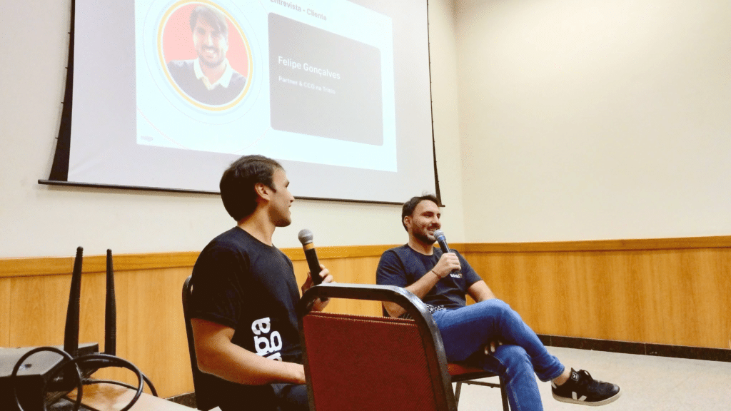 Palestra do Felipe Gonçalves, Partner e CCO da Trinio, para os colaboradores Malga no MalgaCamp, nossa conferência bi-anual.